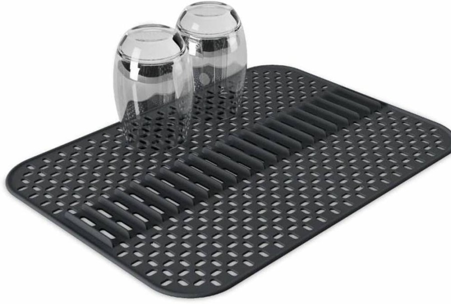 Umbra Large Charcoal Sink Mat - Durable Kitchen Sink Liner & Accessory by Umbra