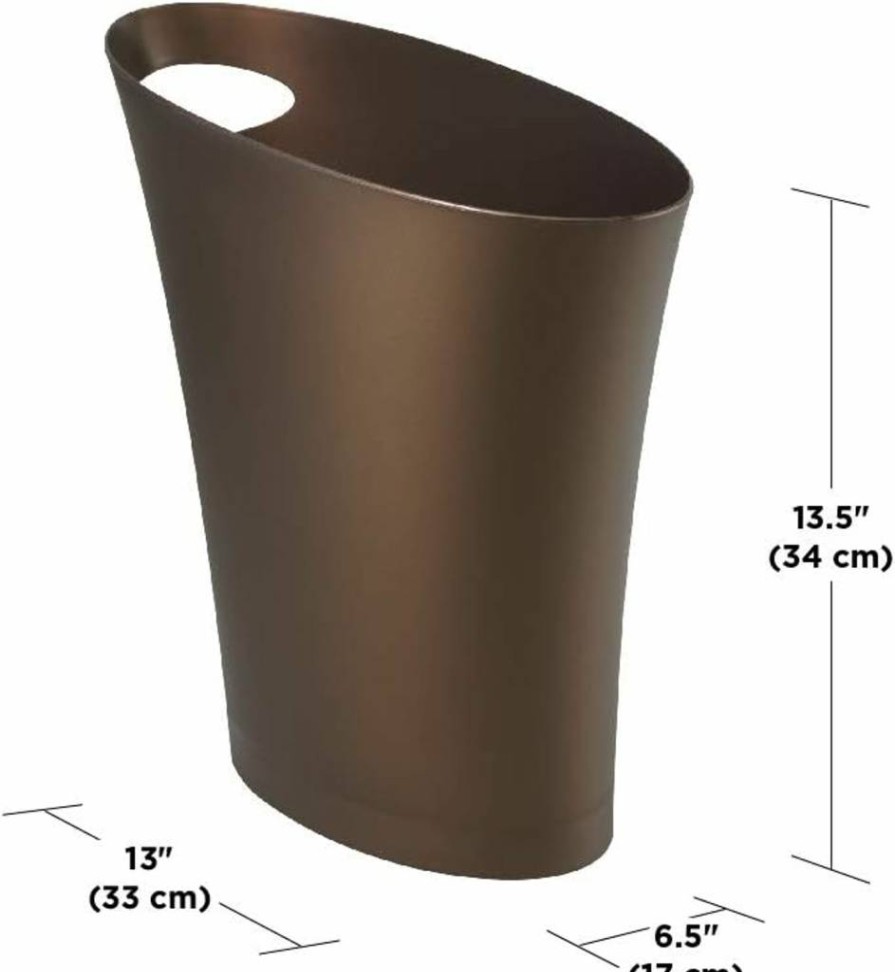 Umbra Slim Modern Waste Bin - Stylish Small Trash Can for Bathroom or Office