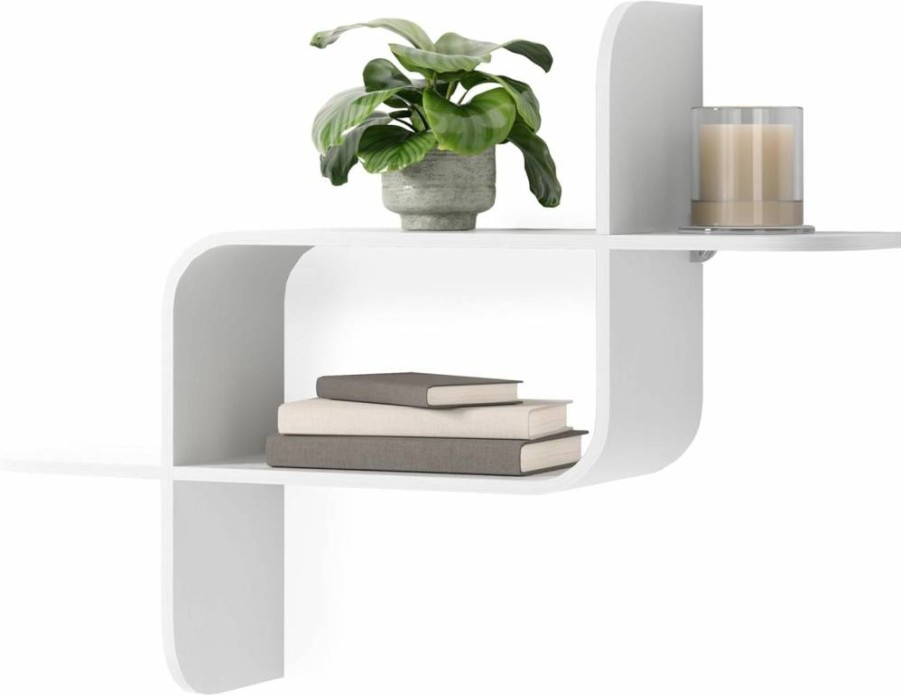 Umbra Montage Floating Wall Shelf - Natural Wood Modern Storage Display