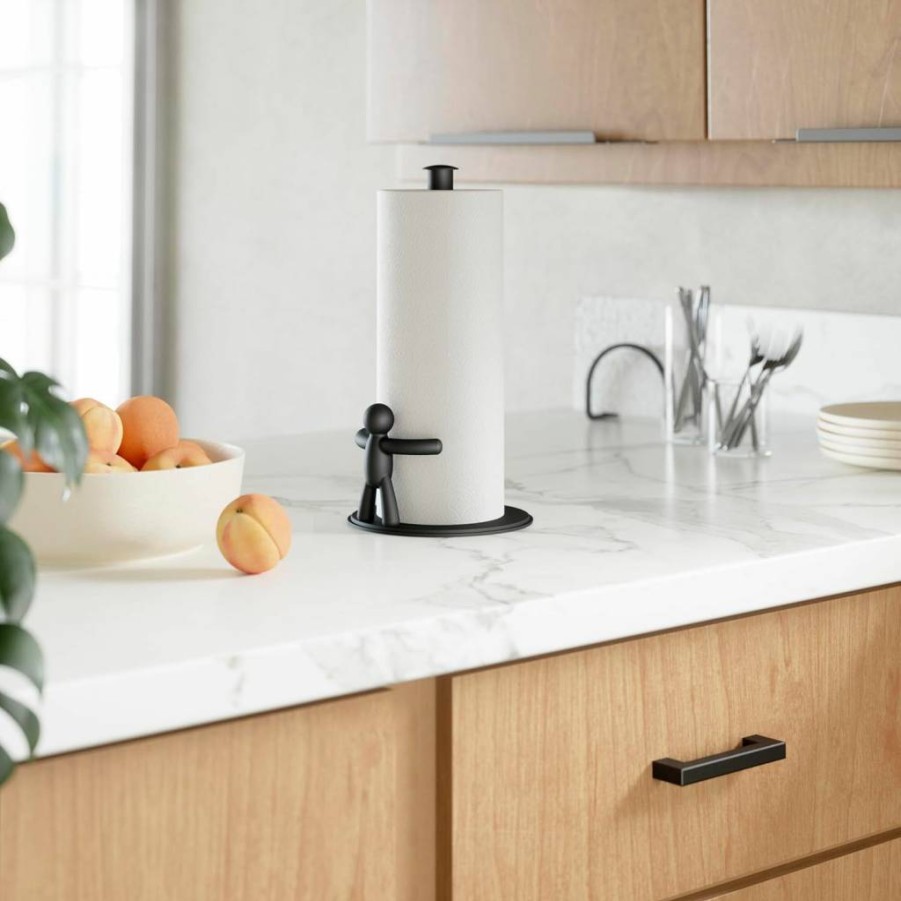 Umbra Buddy Modern Paper Towel Holder - Sleek White Design for Kitchen & Bathroom Storage