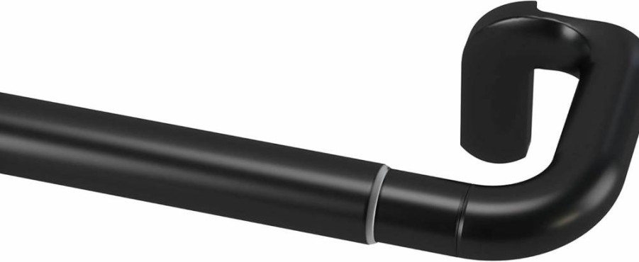 Umbra Twilight Single Curtain Rod 48-88 Inch Wrap Around Design for Blackout Room Darkening Panels in Black