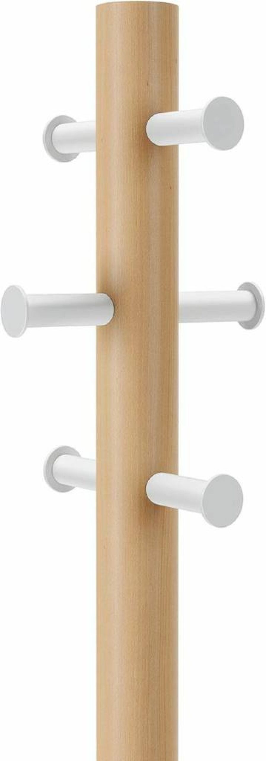 Umbra Pillar Coat Rack - Entryway Organizer for Coats, Hats, Umbrellas in White/Natural