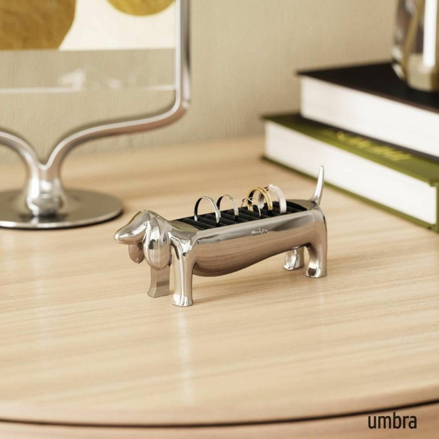 Umbra Anigram Bunny Jewelry Ring Holder - Decorative Copper Bunny Ring Dish for Countertop Storage