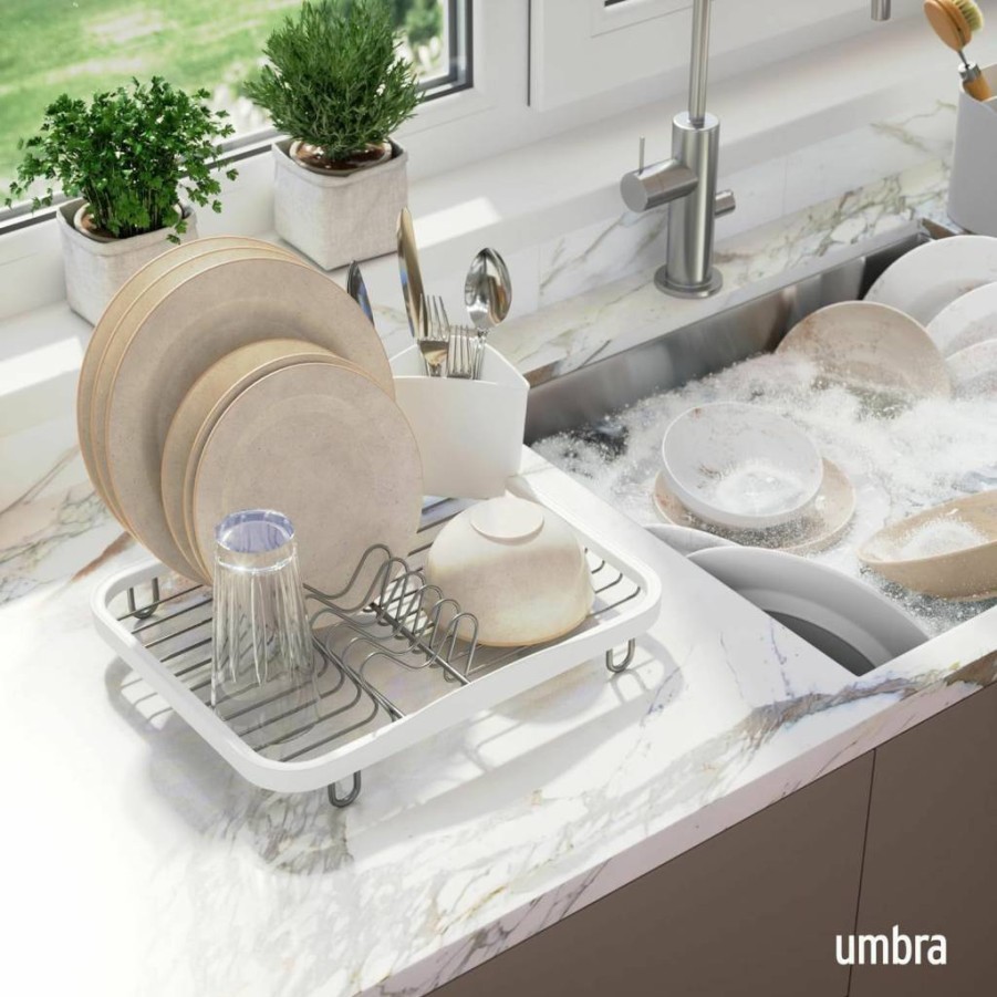 Umbra In-Sink Dish Rack for Kitchen Counter Space Saving Drying Organizer 330065-744