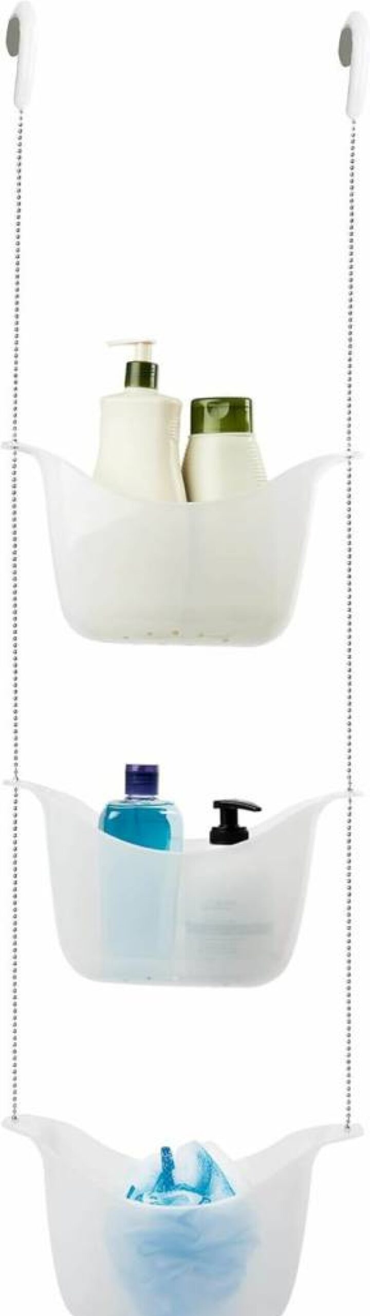 Umbra White Hanging Shower Caddy - Bathroom Storage Organizer for Shampoo, Conditioner & Bath Accessories - 36.5" Height