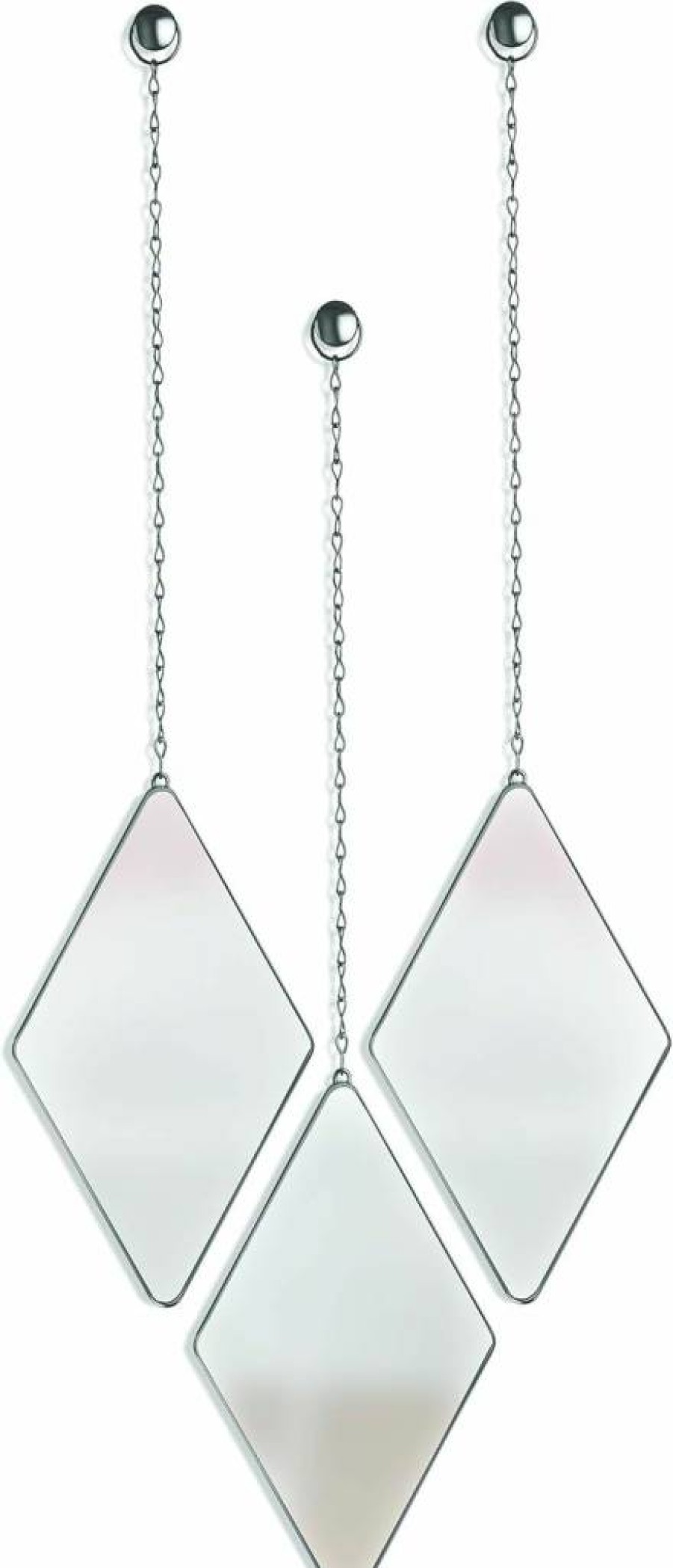 Umbra Dima Wall Mirror Set of 3 - Diamond Shape Decorative Copper Mirrors for Home & Apartment Decor, 28.7x17.7cm