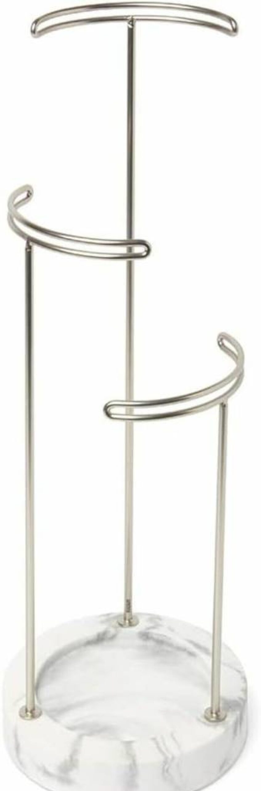 Umbra Tesora 3-Tier Jewelry Organizer - Earring & Accessory Display Stand in White/Nickel, Modern Countertop Holder