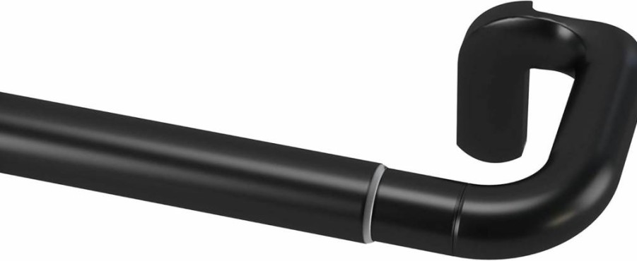 Umbra Twilight Single Curtain Rod - Adjustable 88 to 144 Inch Wrap Around Blackout Rod for Room Darkening Panels, Black