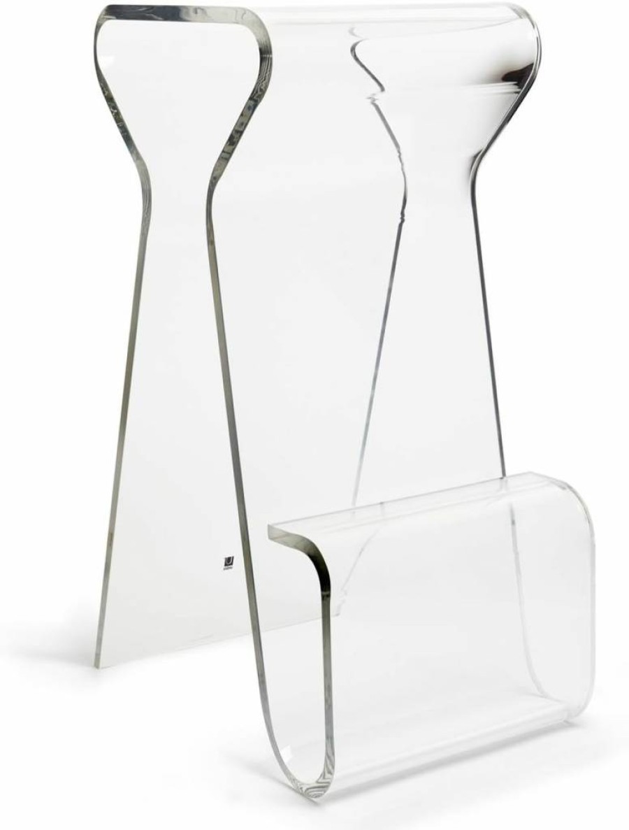 Umbra Magino Clear Acrylic Side Table with Storage - Modern End Table, Stool & Magazine Rack - 21.7" x 20.9" x 15.1