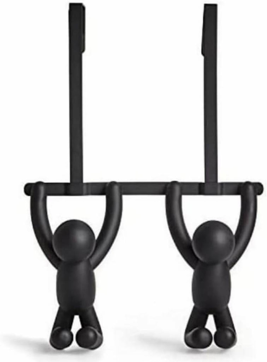 Umbra Buddy Decorative Wall Hooks Set of 3 - Black Coat Hooks for Hanging Coats, Bags, Backpacks, Towels & More