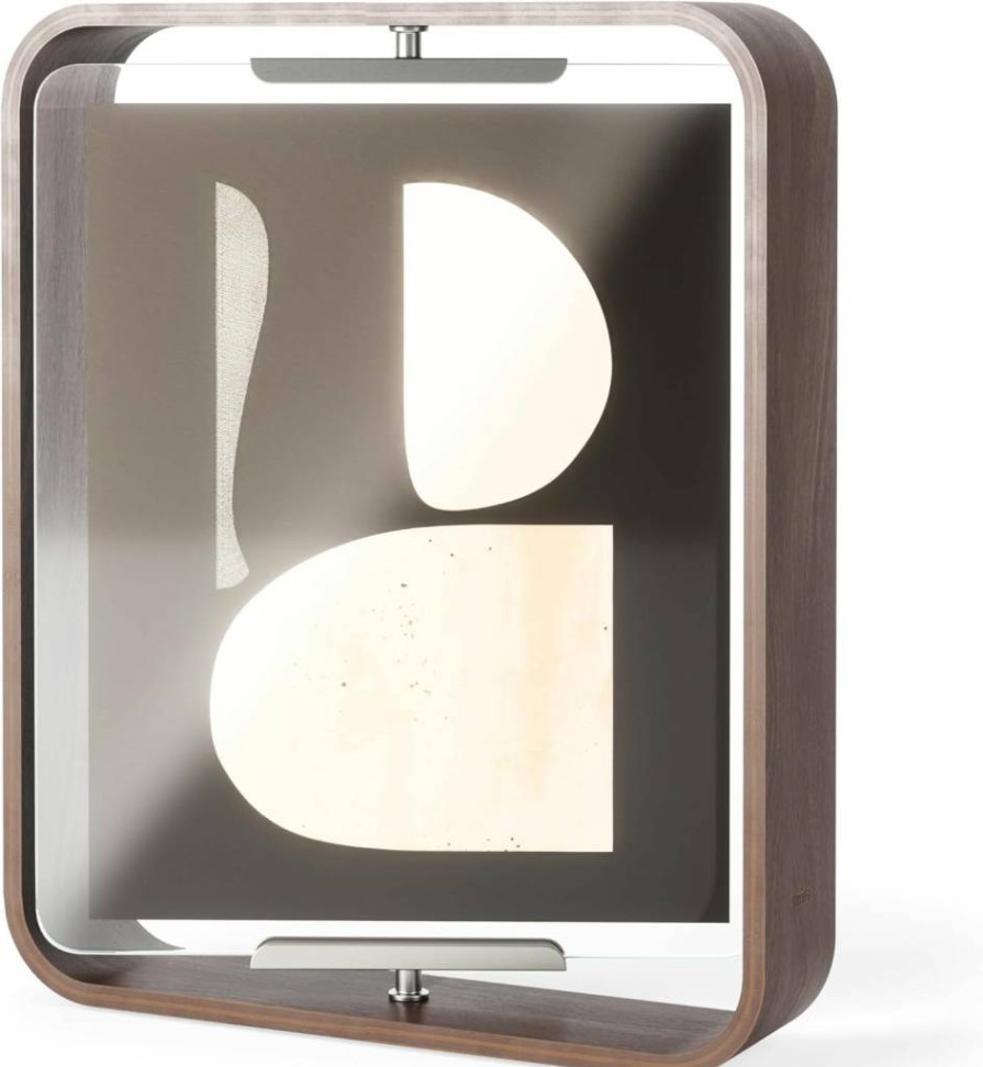 Umbra Bellwood 5x7 Inch Desk Photo Frame in Aged Walnut - Modern Display Picture Frame