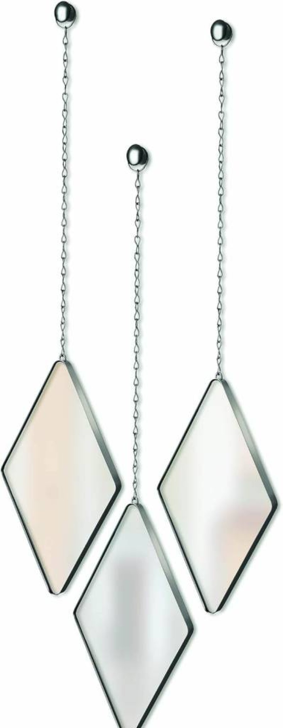 Umbra Dima Set of 3 Decorative Wall Mirrors in Matte Brass - Diamond Design Apartment Decor and Wall Art