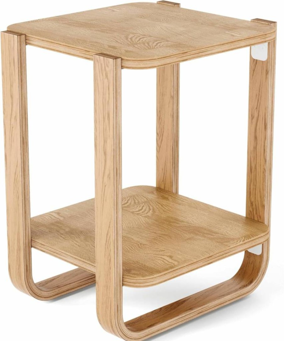 Umbra Bellwood Natural Wood Side Table - Modern Nightstand for Bedroom & Living Room