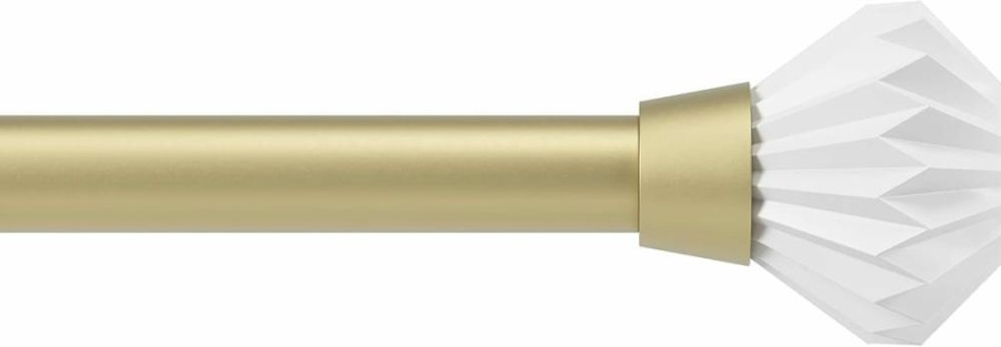 Umbra Gold Modern Pleat 1-Inch Adjustable Curtain Rod with Matching Finials & Hardware, 107-305 Inches, Easy Installation