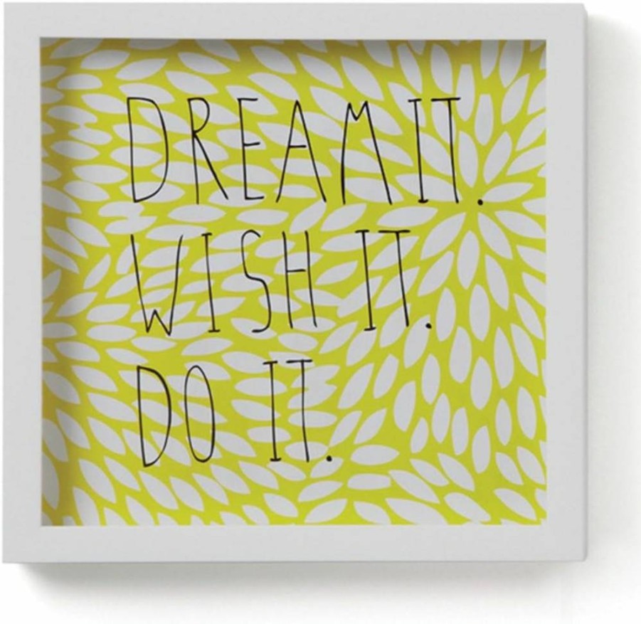 Umbra Motto Dream It Yellow and White Inspirational Wall Art Decor