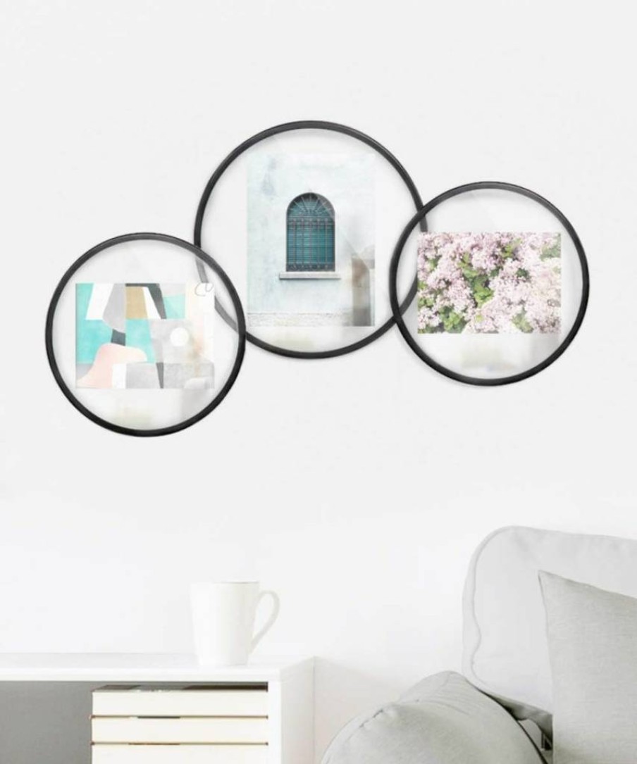 Umbra Infinity Black Floating Picture Frame - 4x6 Wall or Desk Photo Display for Modern Decor