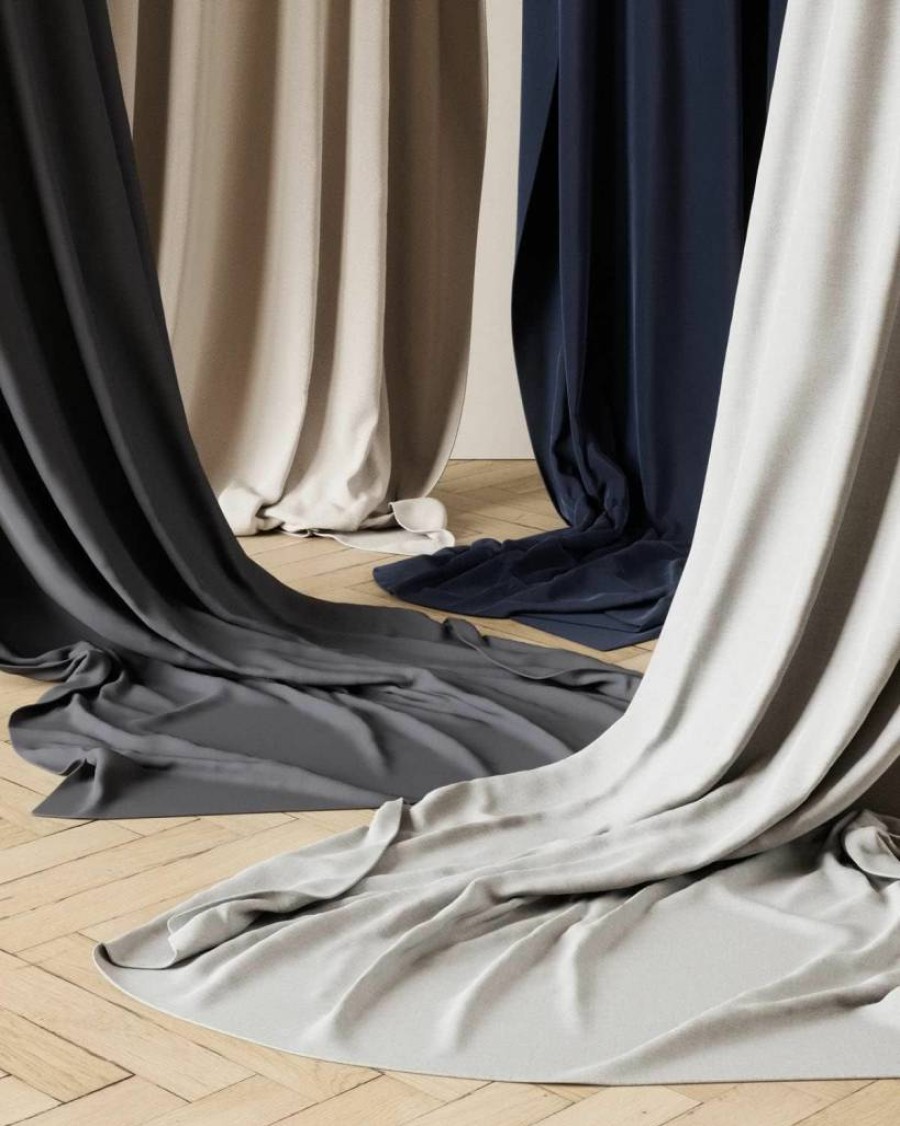 Umbra Twilight Blackout Curtain Panels 63 Inch Set of 2 Charcoal Light Blocking Window Drapes