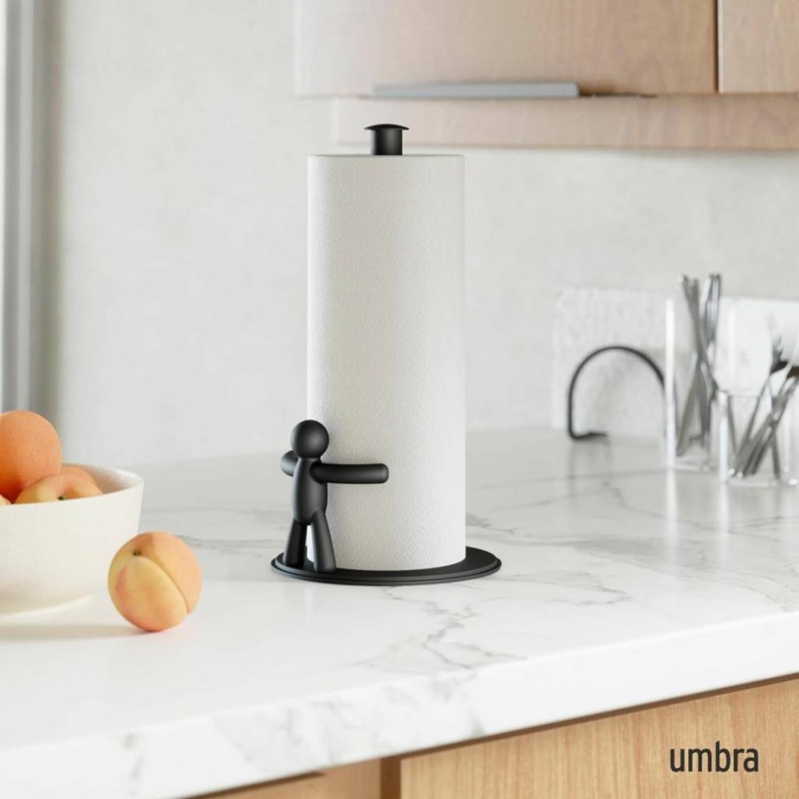 Umbra Buddy Countertop Paper Towel Holder - Stylish Black Kitchen Accessory