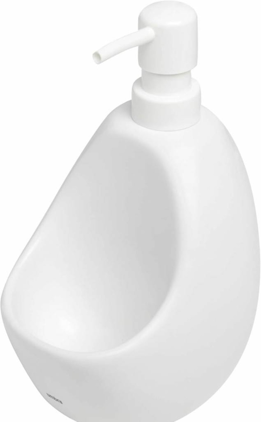 Umbra Joey Matte Ceramic Soap Dispenser with Sponge Caddy for Kitchen or Bathroom - Charcoal Design