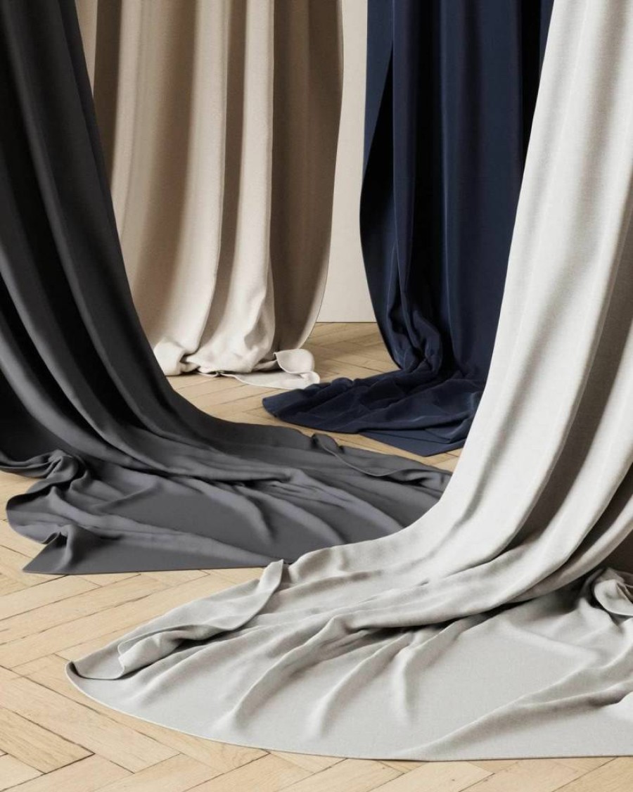 Umbra Twilight Blackout Curtain Panel with Pocket Top Tabs, Linen Fabric, Light Blocking Window Treatment for Bedroom & Living Room