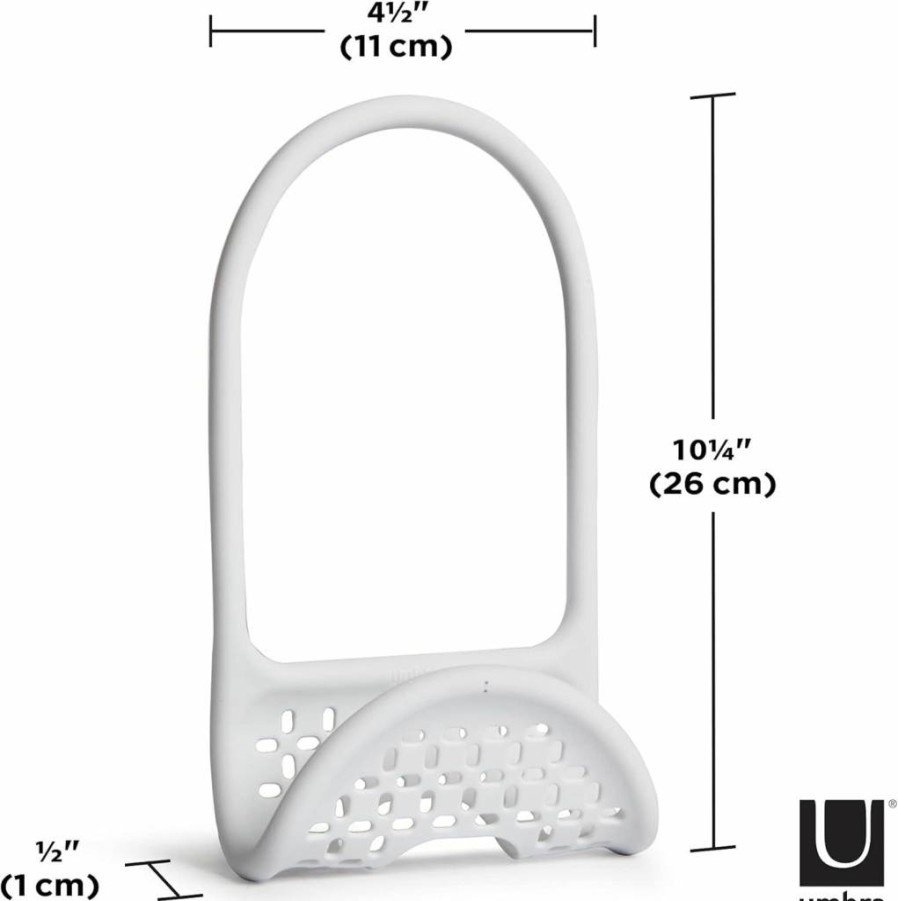 Umbra Single-Sided Sling Kitchen Sink Sponge Holder in Black and White
