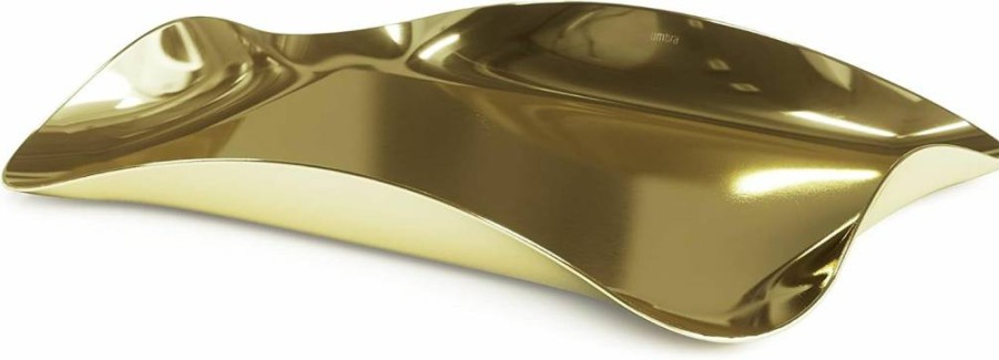 Umbra Brass Wave Decorative Tray – Stylish Modern Home Decor
