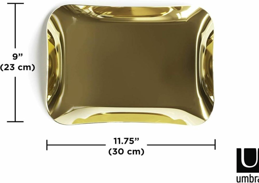 Umbra Brass Wave Decorative Tray – Stylish Modern Home Decor