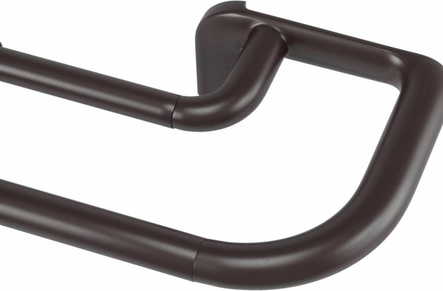 Umbra Twilight Double Curtain Rod Set - Adjustable 28-48 Inches, Nickel Finish, Wrap Around Design for Blackout & Room Darkening Panels