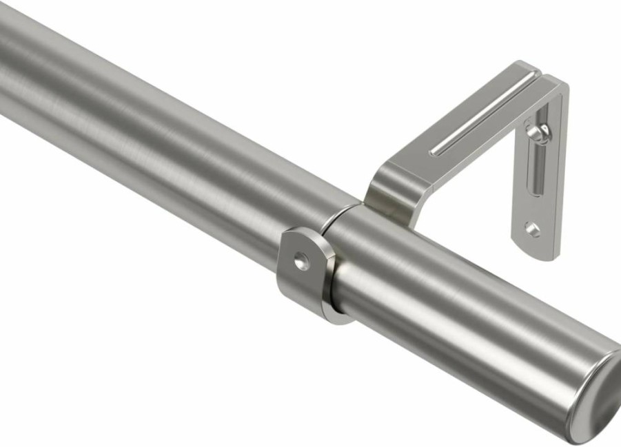 Umbra Zen Nickel Curtain Rod 1022628-411 - Modern Adjustable Window Drapery Rail for Home Decor