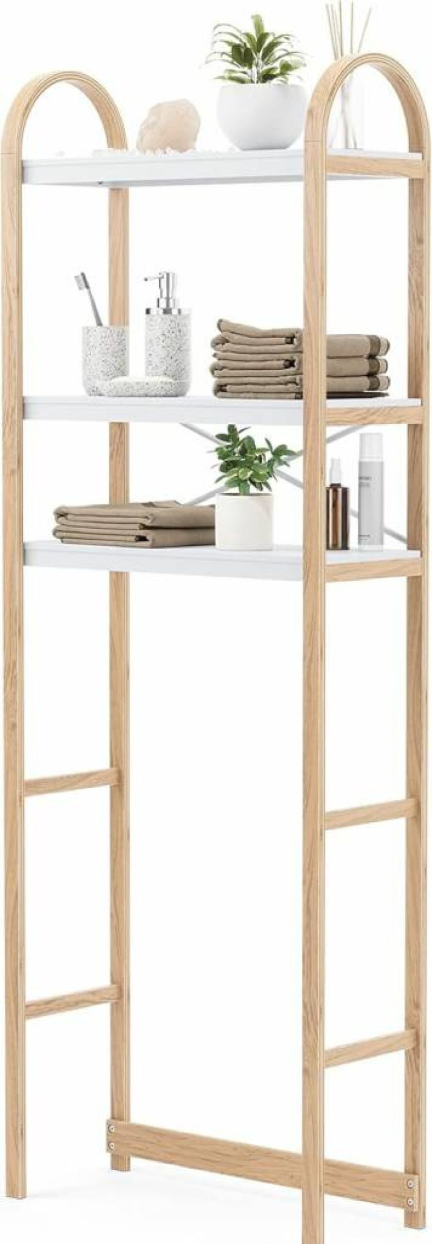 Umbra Bellwood White Bathroom Shelf - Over-The-Toilet Storage for Powder Room & Bathroom Organization