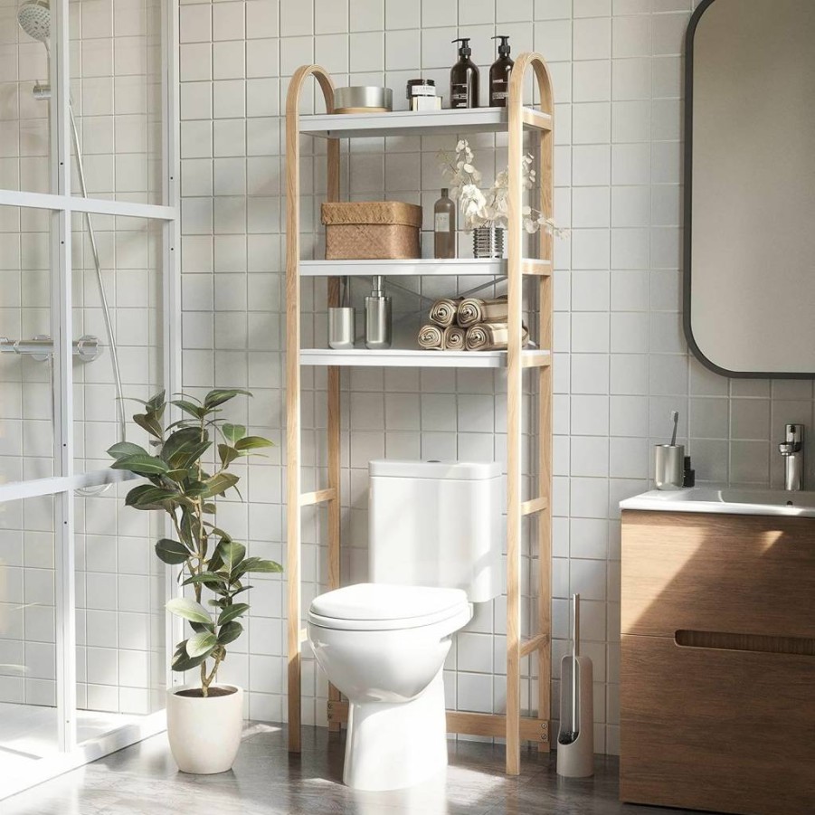 Umbra Bellwood White Bathroom Shelf - Over-The-Toilet Storage for Powder Room & Bathroom Organization