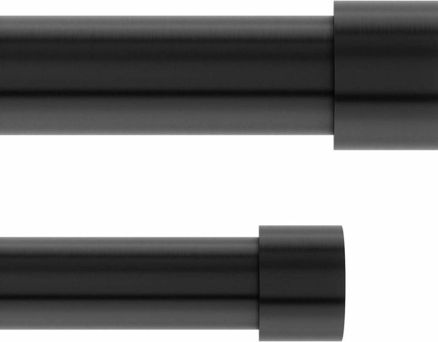 Umbra Cappa Double Curtain Rod Set with Matching Finials & Hardware, Adjustable 66-120 Inch, Nickel Finish