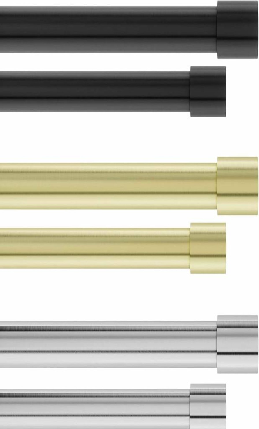 Umbra Cappa Double Curtain Rod Set with Matching Finials & Hardware, Adjustable 66-120 Inch, Nickel Finish