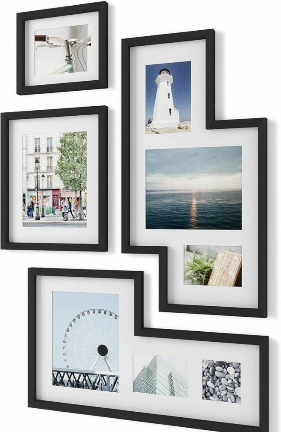 Umbra Mingle Black Gallery Wall Frame Set - Multi Picture Collage Display for Photos