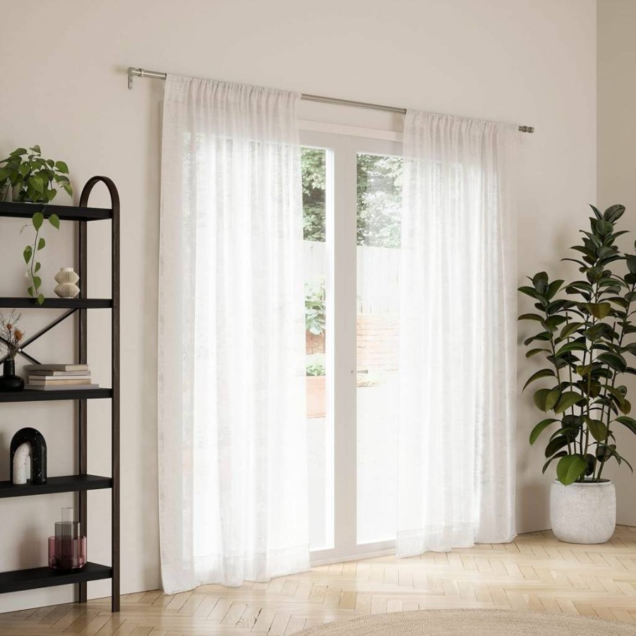 Umbra Cappa Adjustable Curtain Rod 36-72 Inches with Finials, Brackets & Hardware for Modern Window Treatment