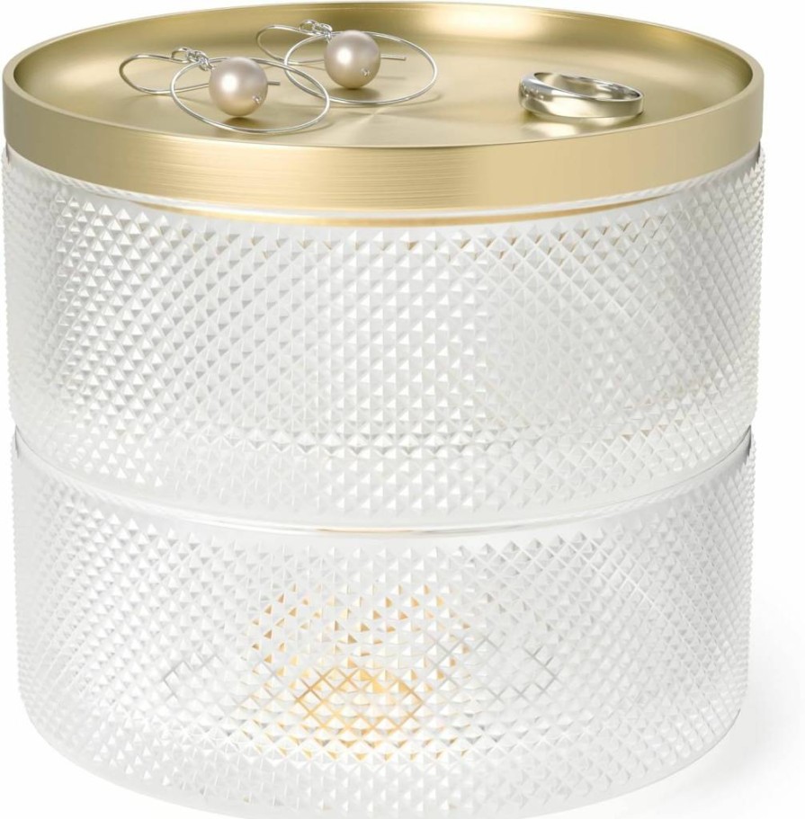 Umbra Tesora Jewelry Box - Stylish Organizer for Rings, Necklaces & Bracelets - Modern Storage with Mirror - Durable & Elegant Design