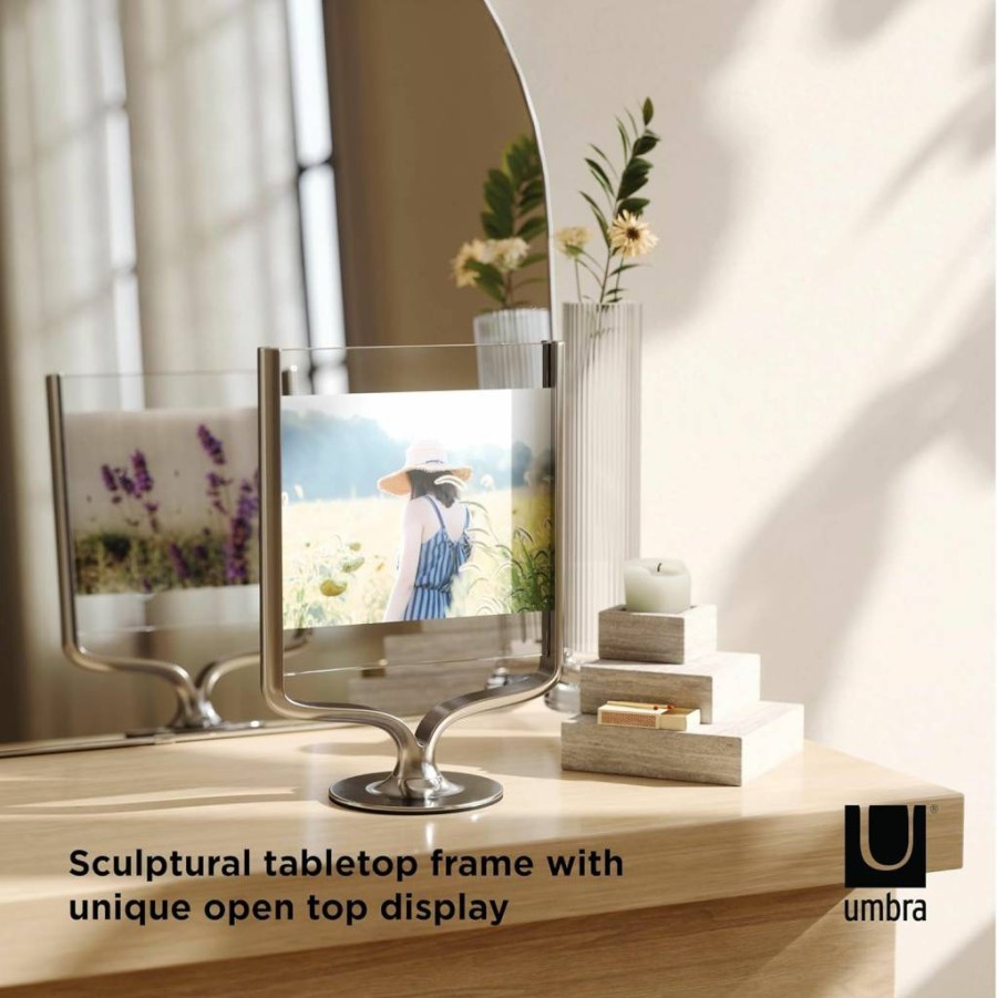 Umbra Black Wishbone Tabletop Photo Frame - Stylish Desktop Picture Display