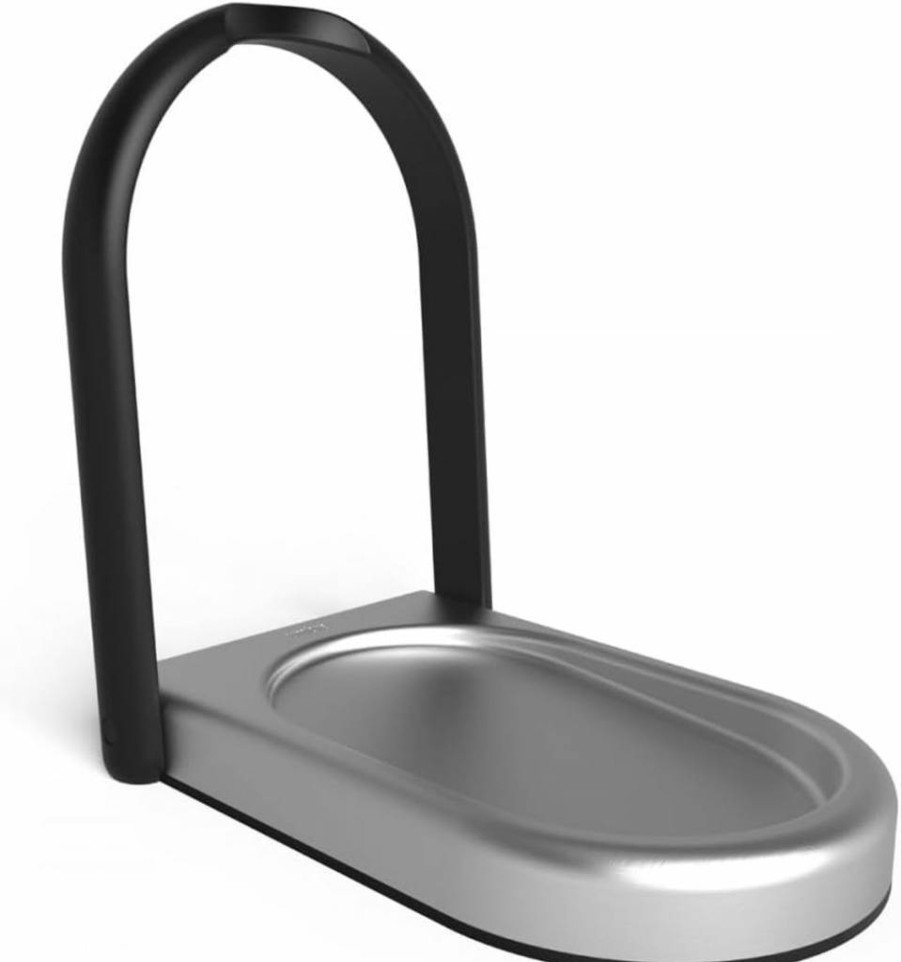 Umbra Laydle Modern Spoon and Utensil Rest Set in Black and Nickel Finish - Kitchen Countertop Organizer 1008160-047