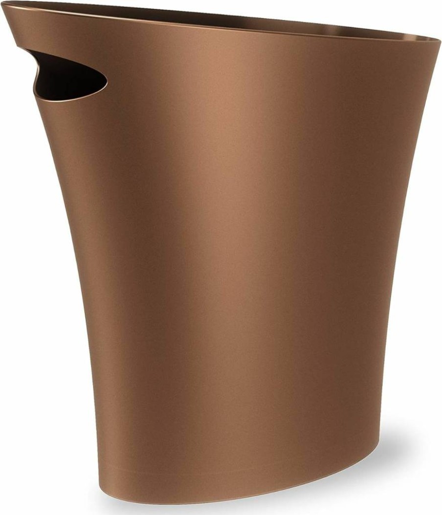 Umbra 2-Gallon Slim Denim Trash Can for Bathroom, Office, Bedroom - Space-Saving Small Waste Bin
