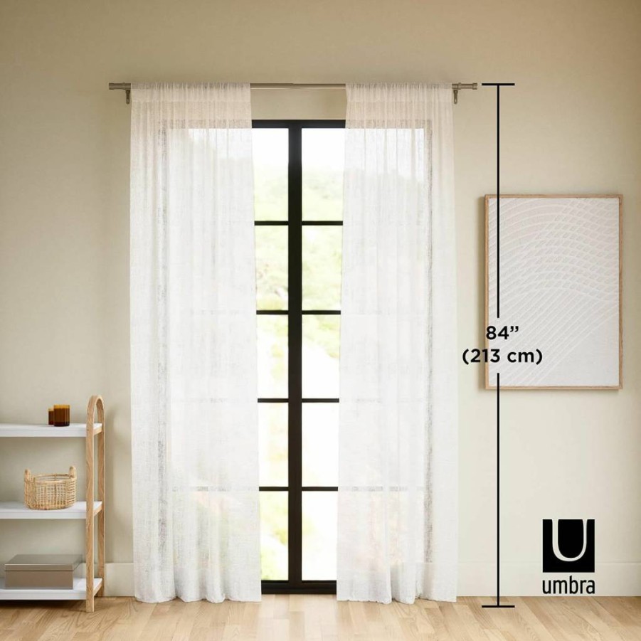 Umbra Sheera White Window Panel Curtains, Set of 2, 84 Inches Long