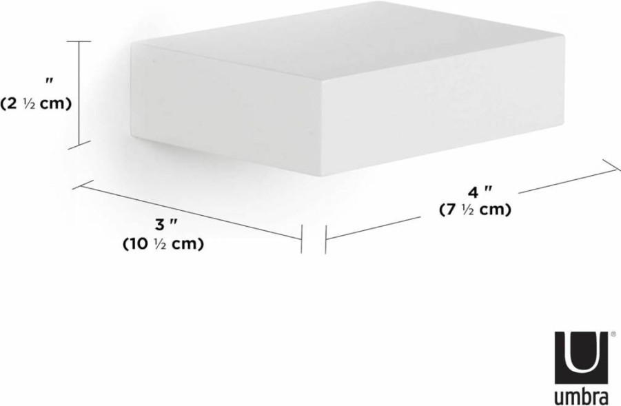 Umbra White Floating Shelves Set of 3 - Gallery Style Display Shelves for Small Objects