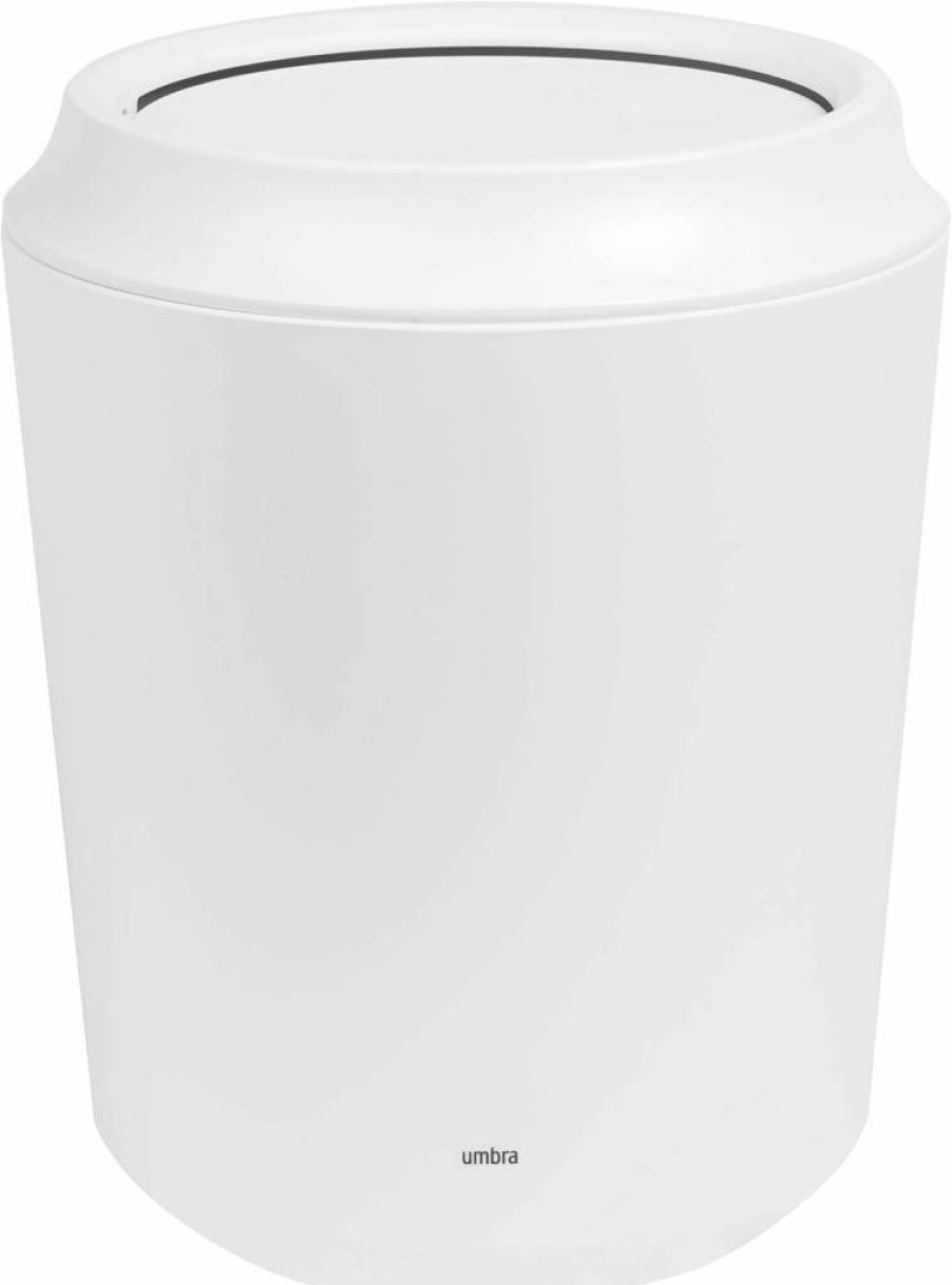 Umbra Corsa Modern White Toilet Brush and Holder Set – Sleek Bathroom Cleaning Tool