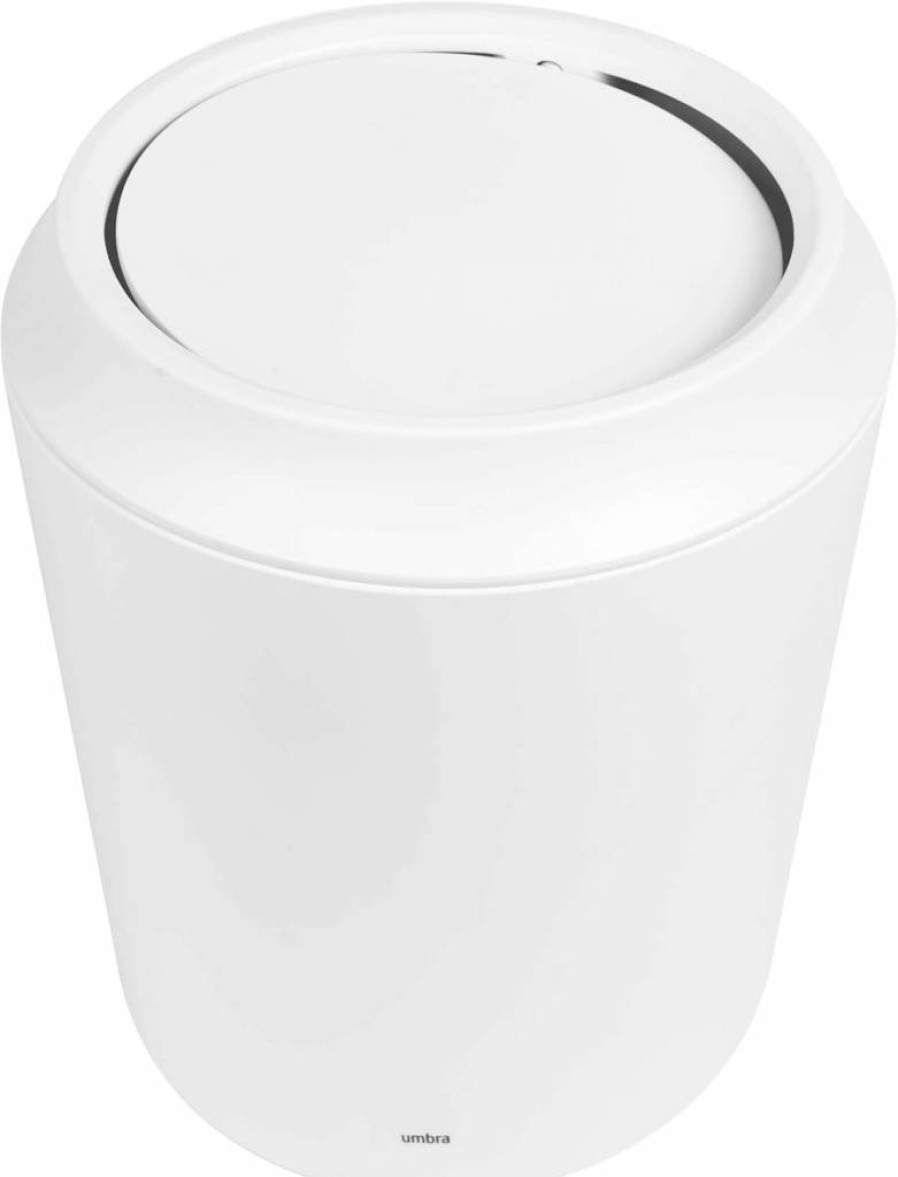 Umbra Corsa Modern White Toilet Brush and Holder Set – Sleek Bathroom Cleaning Tool