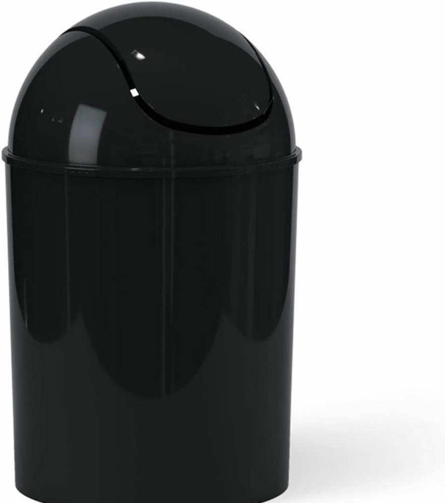 Umbra Mini Trash Can 1.5 Gallon with Swing Lid, Matte Finish, Small Wastebasket for Bathroom or Office
