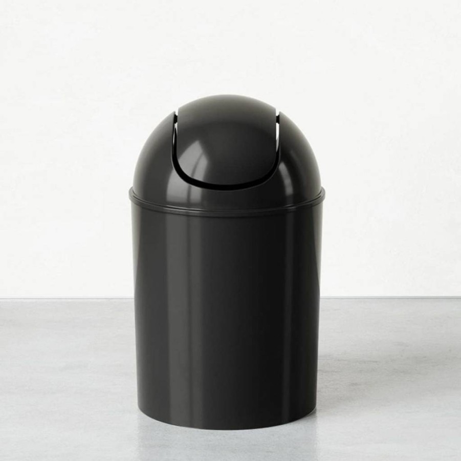 Umbra Mini Trash Can 1.5 Gallon with Swing Lid, Matte Finish, Small Wastebasket for Bathroom or Office