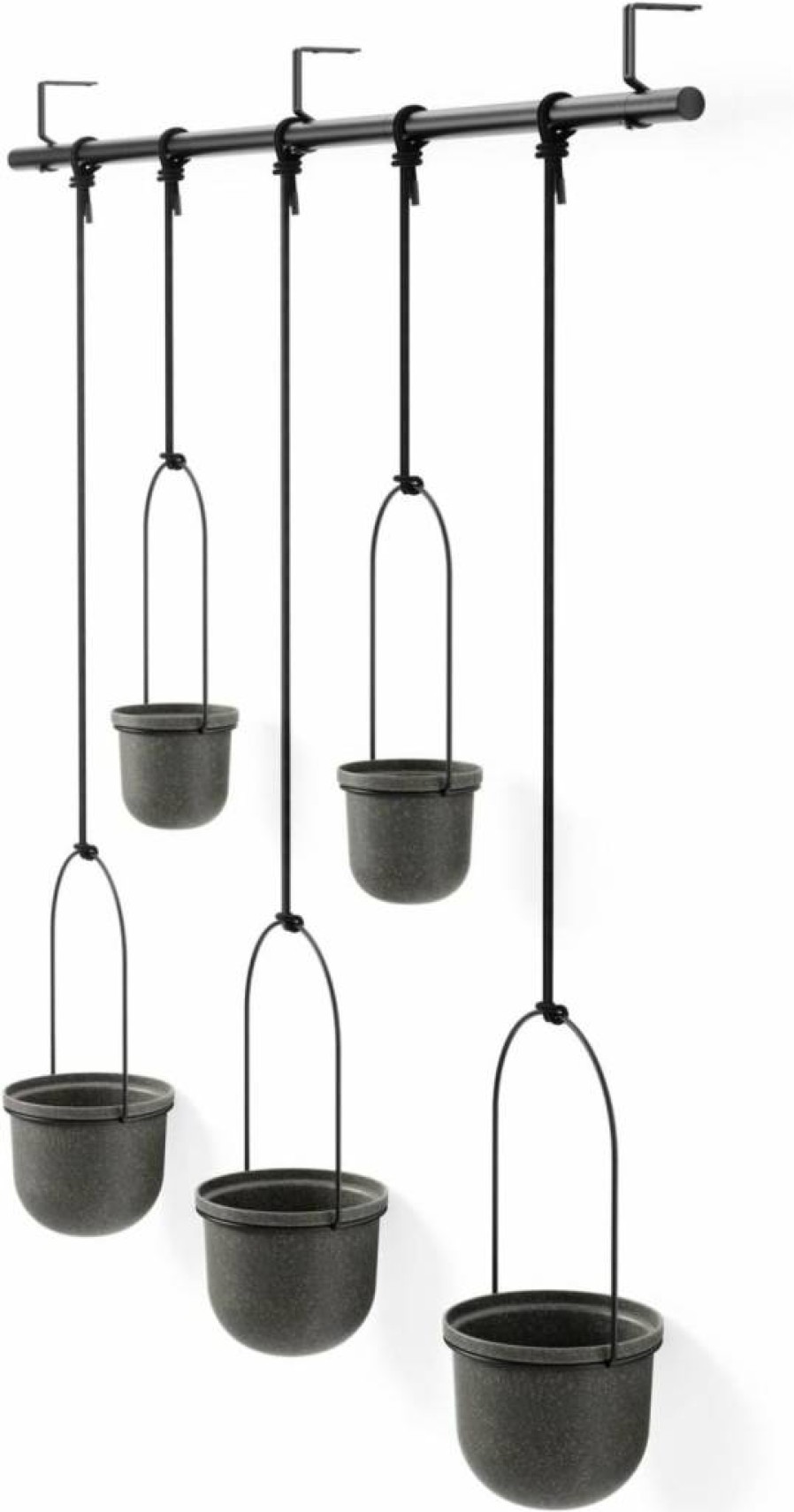 Umbra Triflora Hanging Planter Set of 5 - White/Brass Indoor Herb Garden Window Decor