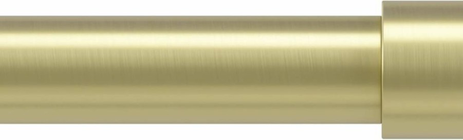 Umbra Cappa Modern 1-Inch Brass Curtain Rod Set with Matching Finials, Brackets & Hardware