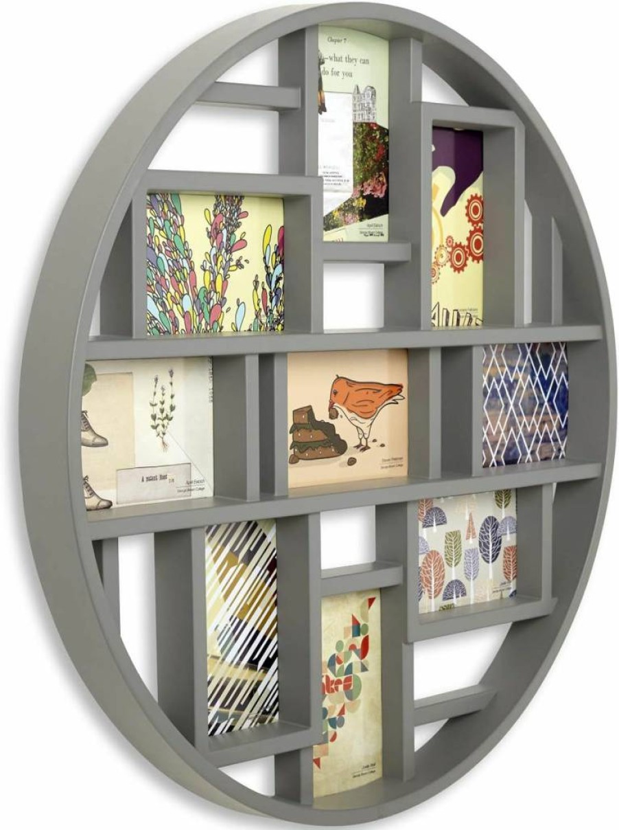Umbra Luna Collage Picture Frame - Large 22-Inch White Wall Display for Nine 4x6 Photos