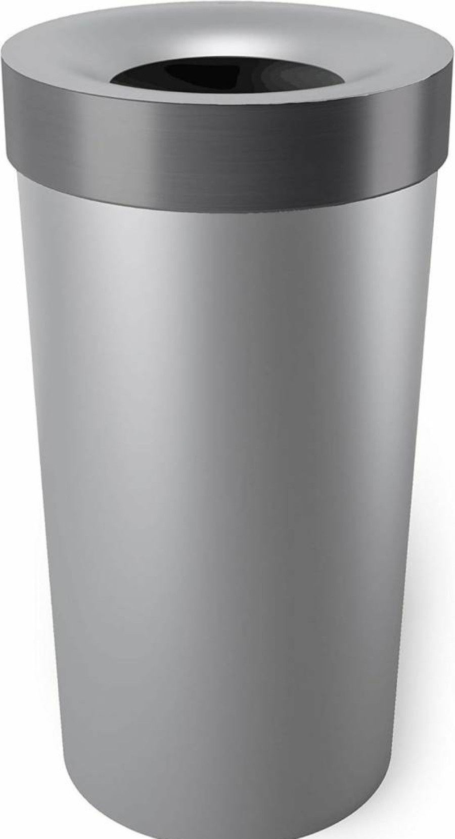 Umbra Vento 16-Gallon Open Top Kitchen Trash Can, 62L Large Capacity, Grey, Modern Waste Bin