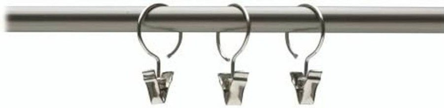 Umbra Nickel Drapery Rings Set of 10 - 1-Inch Curtain Clips for Hanging